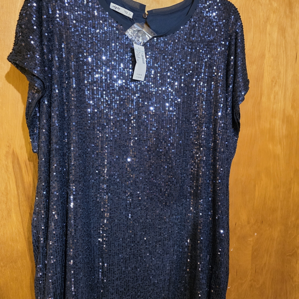 Maurices Navy Sequin Blouse